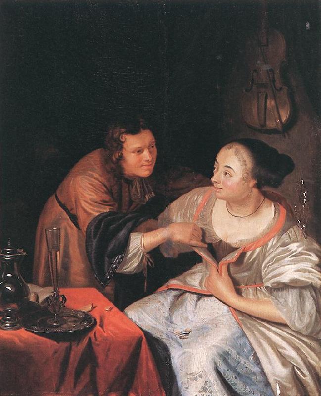 MIERIS, Frans van, the Elder Carousing Couple sg Germany oil painting art